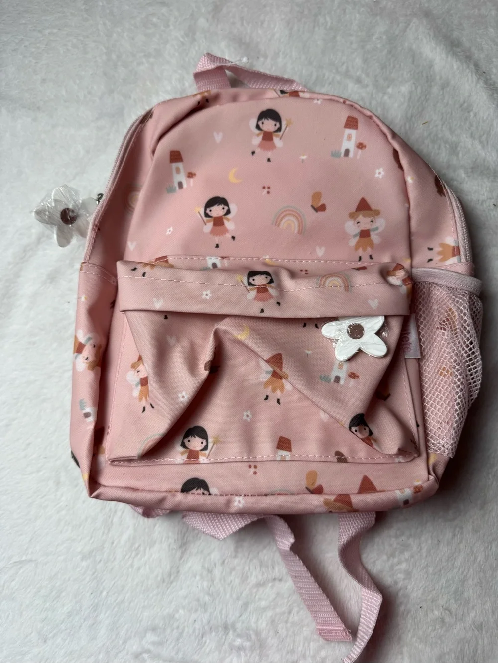 NWOT Pink Fairy Print Kids Preschool Backpack 10 in